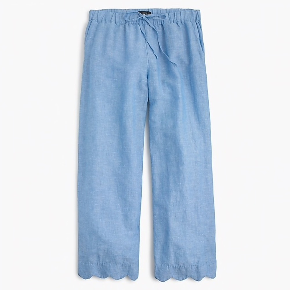 J. Crew Scalloped Linen-cotton Beach Pant